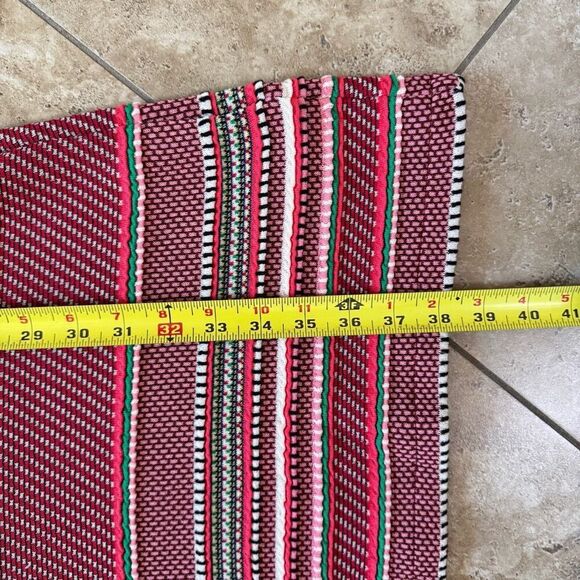 Anthropologie Aldo Martins Alice Stripe Knit Dress Womens Medium Pink Red Ruffle - Picture 15 of 15